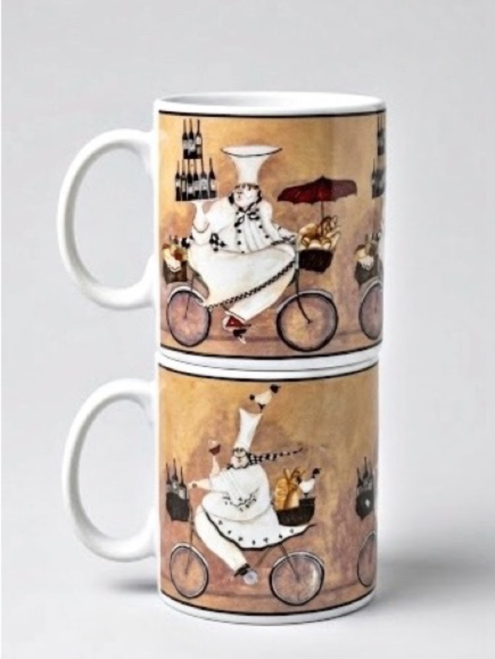 Sakura Chefs To Go Jennifer Garant French Chef Coffee Mugs 12 Ounces Set of 2